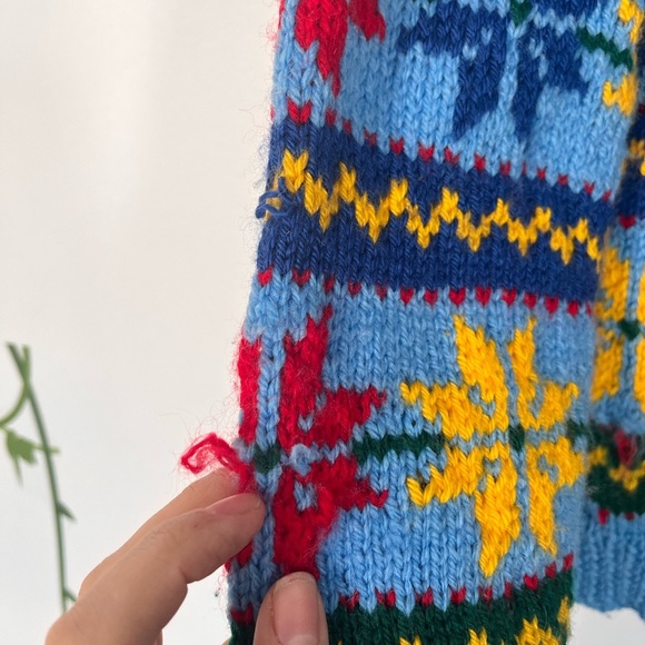 Vinty handmade Colorful Patterned kids  snowflake Knit Sweater - Picture 5 of 7